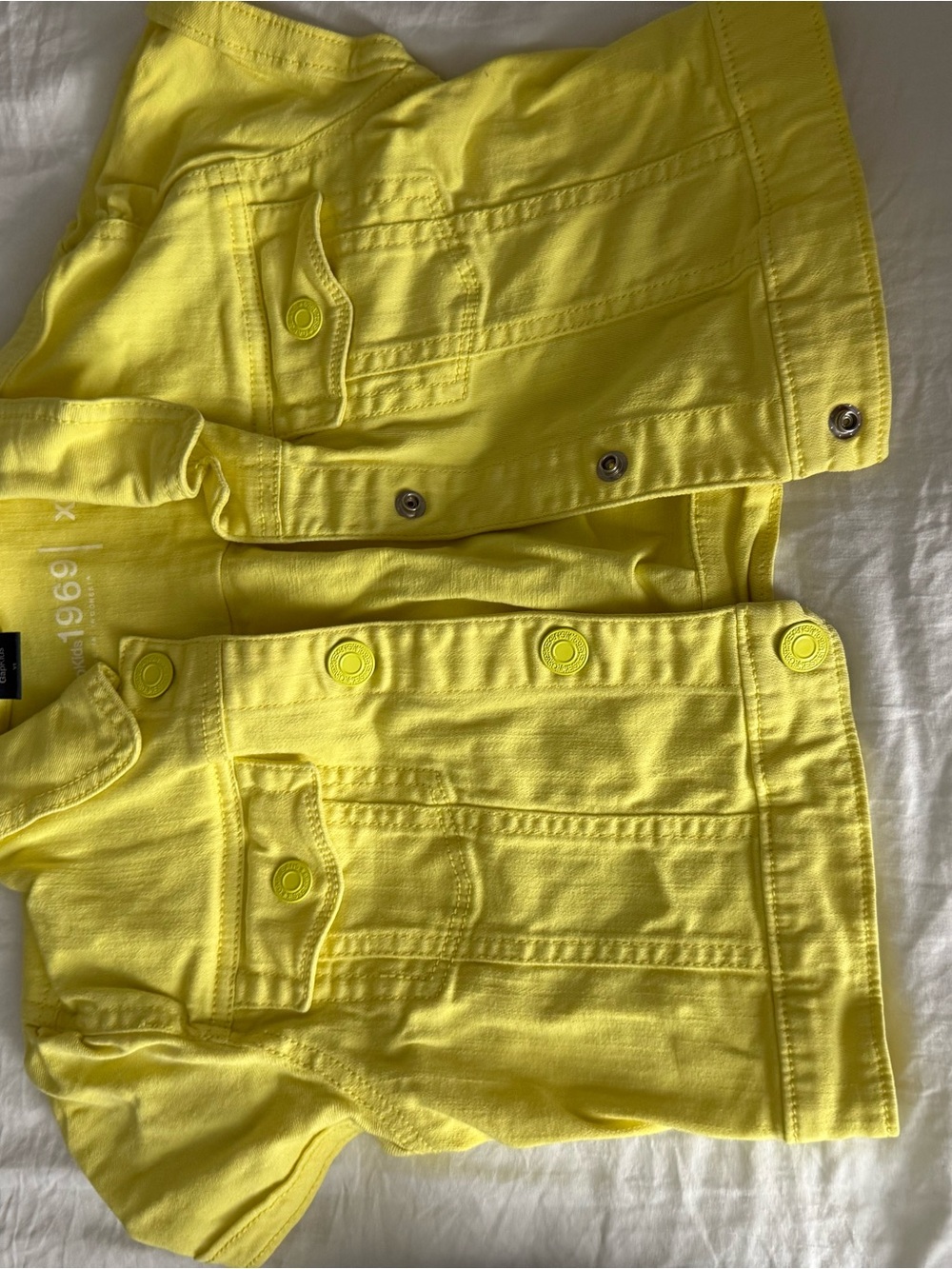 GAP Factory Bright Yellow Short-Sleeve Denim Jacket for Kids